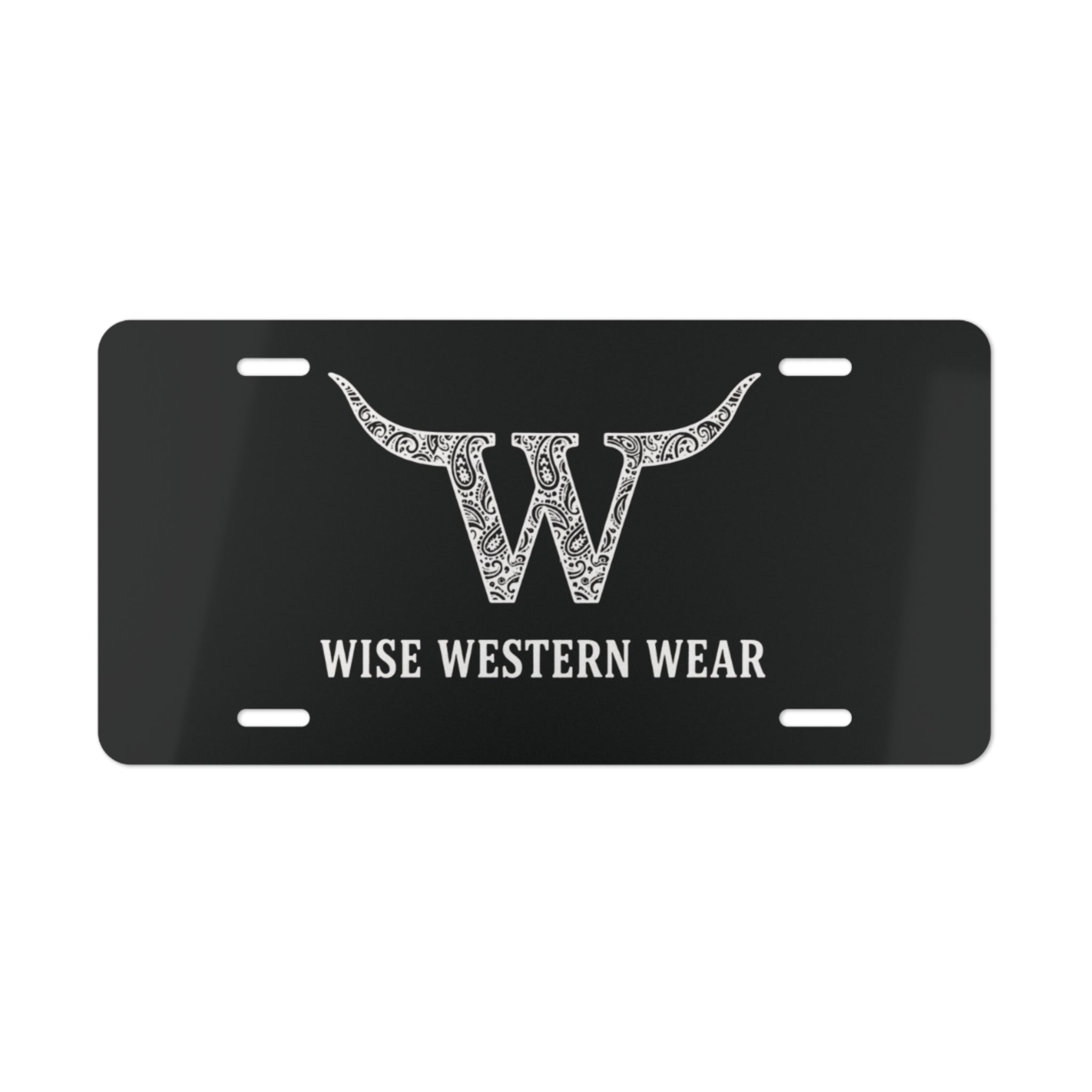 Wise Western Wear License Plate