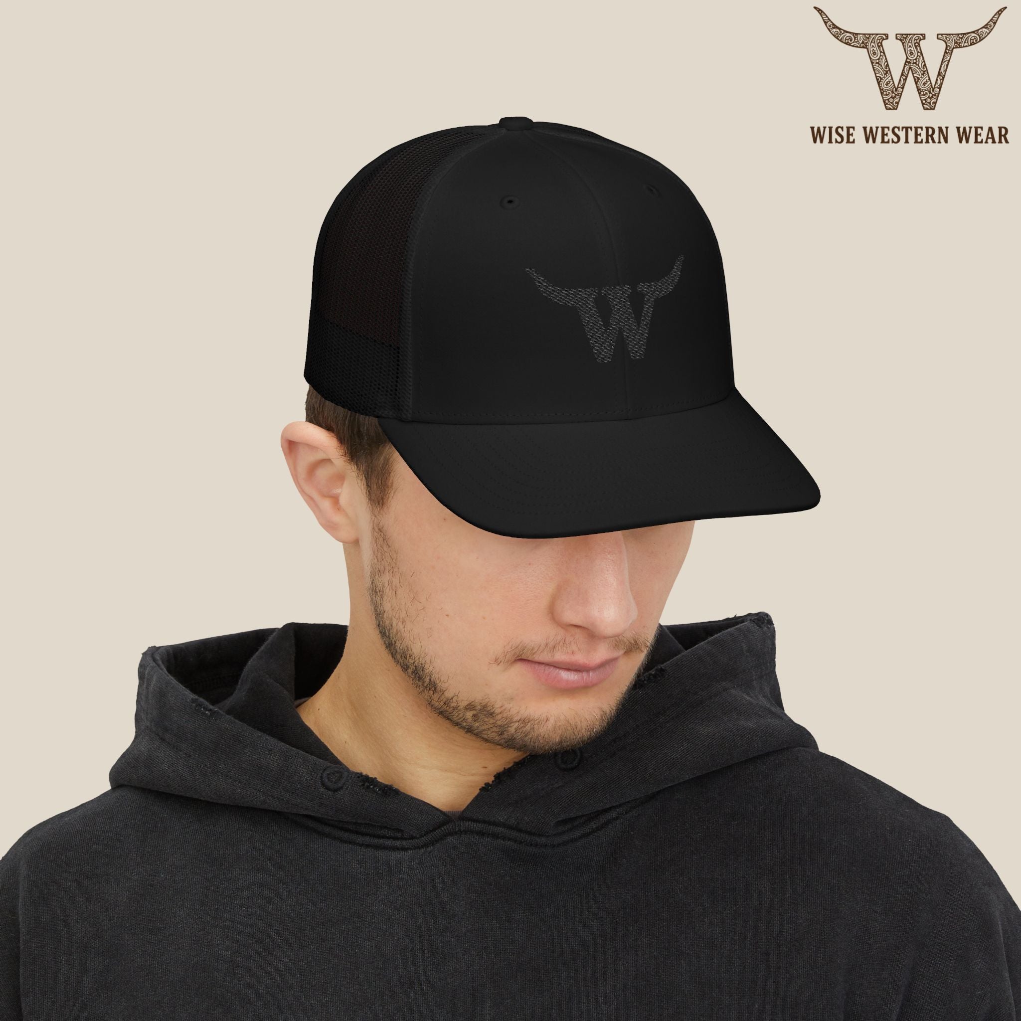 Classic Black Logo Trucker Hat